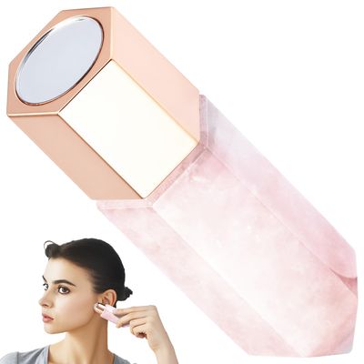 ASAKKURA Powder Crystal Face Scraping Board and Roller Multifunctional Skincare Tool with Acupressure Tip for Facial Massage and Fine Oil Application Smooth Quartz Beauty Device