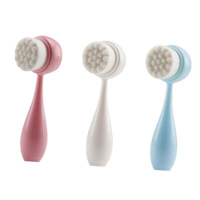 DIYEAH 3pcs Silicone Facial Cleansing Brushes Manual Skin Care Tool with Dual-Sided Soft Bristles for Deep Pore Cleaning Exfoliation and Gentle Face Massage Stand-up Handle for Easy
