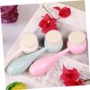 DIYEAH 3pcs Silicone Facial Cleansing Brushes Manual Skin Care Tool with Dual-Sided Soft Bristles for Deep Pore Cleaning Exfoliation and Gentle Face Massage Stand-up Handle for Easy view 3