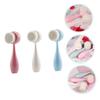 DIYEAH 3pcs Silicone Facial Cleansing Brushes Manual Skin Care Tool with Dual-Sided Soft Bristles for Deep Pore Cleaning Exfoliation and Gentle Face Massage Stand-up Handle for Easy view 4