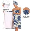 KEEPREAL Women's Spa Towel Wrap Set of 3, Chinese Dragon Pattern Bathrobe Shower Bath Body Wrap with Adjustable Closure#432 view 4