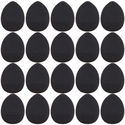 ARTSEWPLY 20pcs Mini Makeup Puff Powder Puff Black Finger End Cosmetic Sponge for Dry Wet Use Portable Cosmetic Sponge Pad for Foundation Concealer Blusher Application