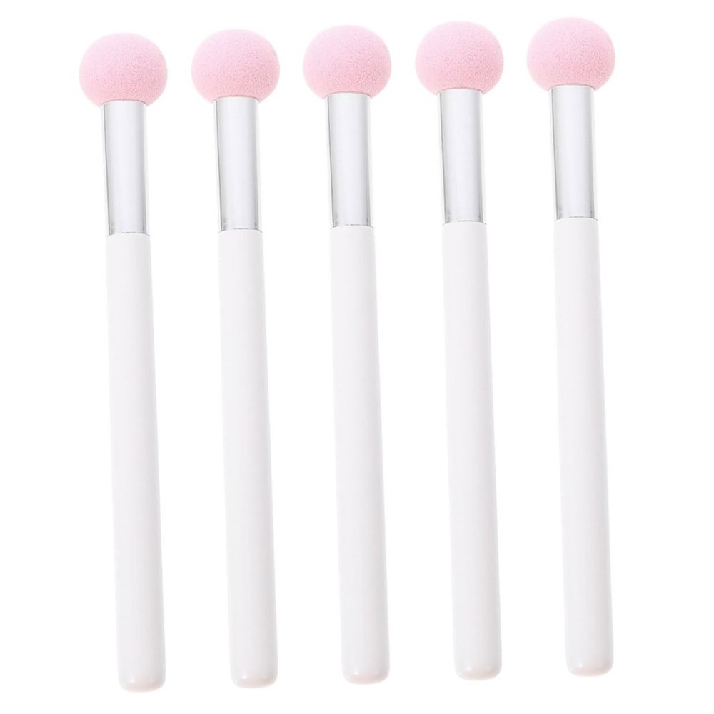 Angoily 5pcs Powder Puff Makeup Sponges with Handle Comfortable Non-latex Mushroom Head Applicators for Foundation Concealer Powder Wet Dry Use Women Makeup Accessories