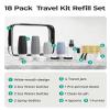BAGSMART Travel Toiletry Bag with 18Pack TSA Approved Travel Bottles view 3
