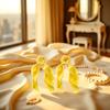 2Pcs Yellow Women Girl Bow Satin Ribbon Ponytail Scarf Hair Tie Rope Scrunchies Elastic Band Hair Scrunchies Bands Elastics and Ties Beauty and Personal Care Hair Care, Hair Accessories view 2