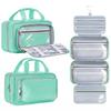 Chakipee Travel Hanging Toiletry Bag for Women - Waterproof Cosmetic Organizer with Clear Window, Lightweight Bathroom Bags for Essentials, Makeup, Shampoo, Toiletries Green,Large view 1