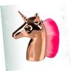 ARTSEWPLY Professional Unicorn Shape Makeup Brush with Soft Pink Bristles and Golden Handle Cosmetic Brush for Blush and Foundation Application Gift for Women and Includes Bag view 2