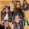 13x6 Balayage Highlight Lace Front Wig Human Hair 13x6 HD Lace Front Wigs Human Hair Pre Plucked Ombre Body Wave Wig 200% Density FB/27 Colored Frontal Wigs Glueless Wigs for Women 26 Inch view 3