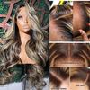 13x6 Balayage Highlight Lace Front Wig Human Hair 13x6 HD Lace Front Wigs Human Hair Pre Plucked Ombre Body Wave Wig 200% Density FB/27 Colored Frontal Wigs Glueless Wigs for Women 26 Inch view 4