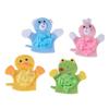 HAKIDZEL 4Pcs Bathing Gloves Cute Animal Shower Wipes Soft Body Cleaner Exfoliating Mitt for Gentle Care in Pink Blue Green Yellow view 1