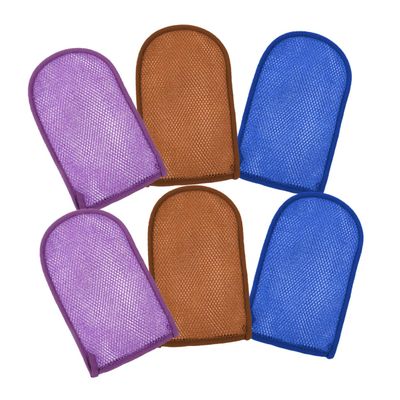 Angoily 6pcs Thickened Exfoliating Shower Gloves Skin Cleaning Bath Mitts Gentle Deep Cleansing for All Skin Types Easy to Rinse and Dry Bathing Gloves