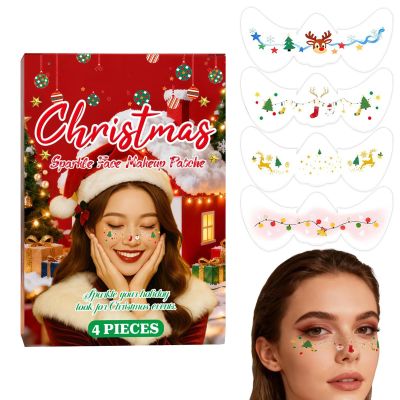 Glitter Freckles Face Stickers,Cute 4-Piece Sparkly Christmas | Women Glitter Fake Freckle Patches | for Girls Teens Holiday Party Festival Cosplay Celebration Event Masquerade