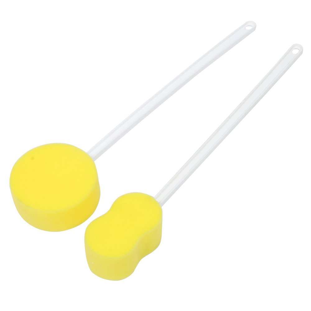Angoily 2pcs Long Handle Bath Scrubber Brush with Soft Sponge and Material for Exfoliating Dead Skin and Deep Pore Cleansing Massage Body Brush for Home Shower Use