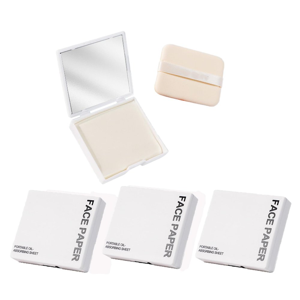 300PCS Oil Blotting Sheets For Face - Blotting Paper With Mirror And Puff, Blotting Paper For Oily Skin, Oil Absorption, Effective Oil Control, Portable Skin Care, And Makeup (Gardenia, 300pcs)