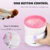 Rechargeable & Electric Makeup Brush Cleaning Machine,Cleaner For Makeup Brushes,molded Brush Cosmetic Foundation Handle Storage Cleansing (Grey) view 3