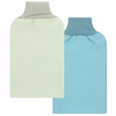 DECORNIJIA 3pcs Double-Sided Exfoliating Gloves for Body Dead Skin Removal Spa Bath Scrub Mitts with Elastic Wristband Reusable Shower Scrubbing Gloves for Men and Women