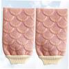 GANAZONO 2Pcs Double-Sided Exfoliating Bath Gloves Shower Mittens for Deep Cleansing and Smooth Skin Back Rub Scrubbers Suitable for All Skin Types (Pink, Pair) view 4