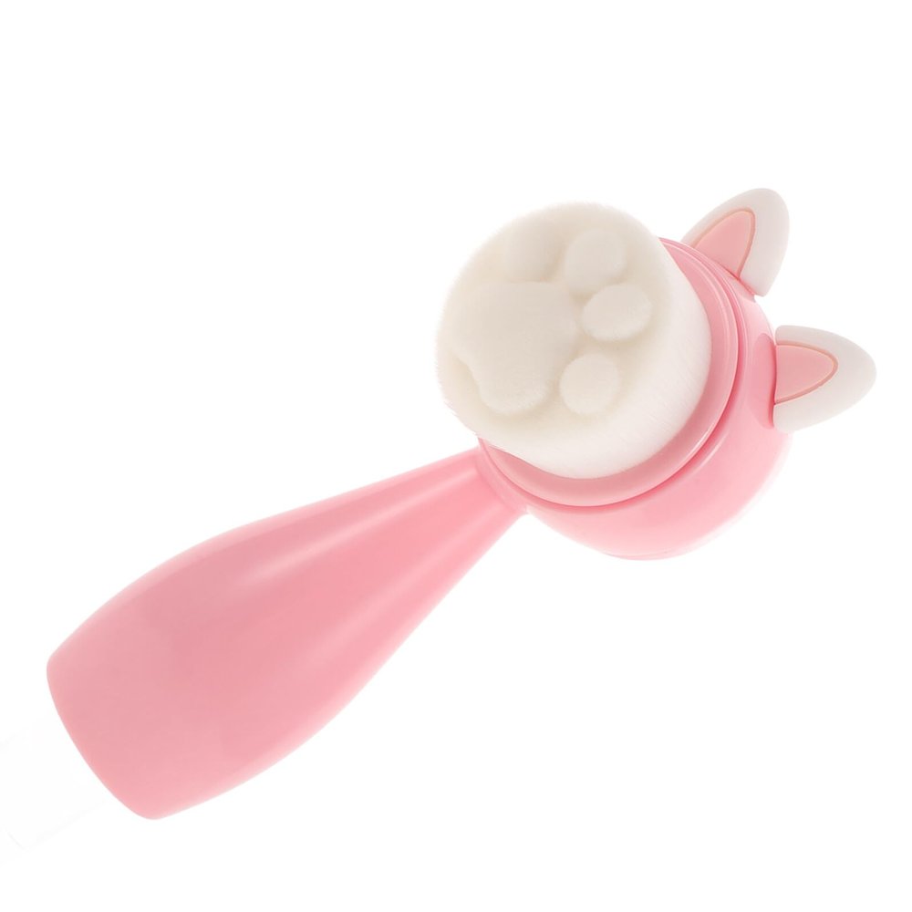 CHICAMPERA Soft Silicone Facial Scrubber Dual-Sided Face Washing Brush for Gentle Pore Cleansing and Exfoliation Lightweight Manual Dry Brush with Abs Handle for Travel and Daily Skincare