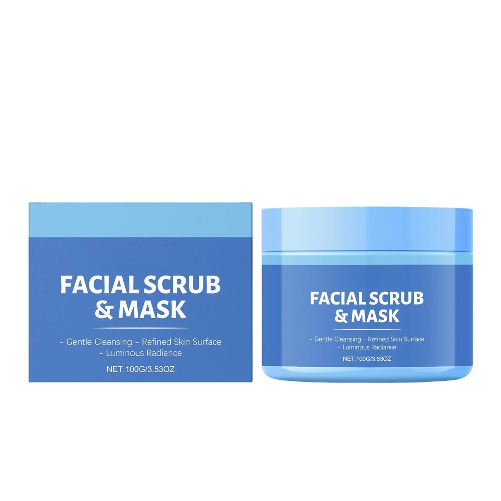 Facial Scrub and Mask for Deep Cleansing and Radiant Skin, Exfoliating and Moisturizing Face Care with Ceramide and Citrus Extract