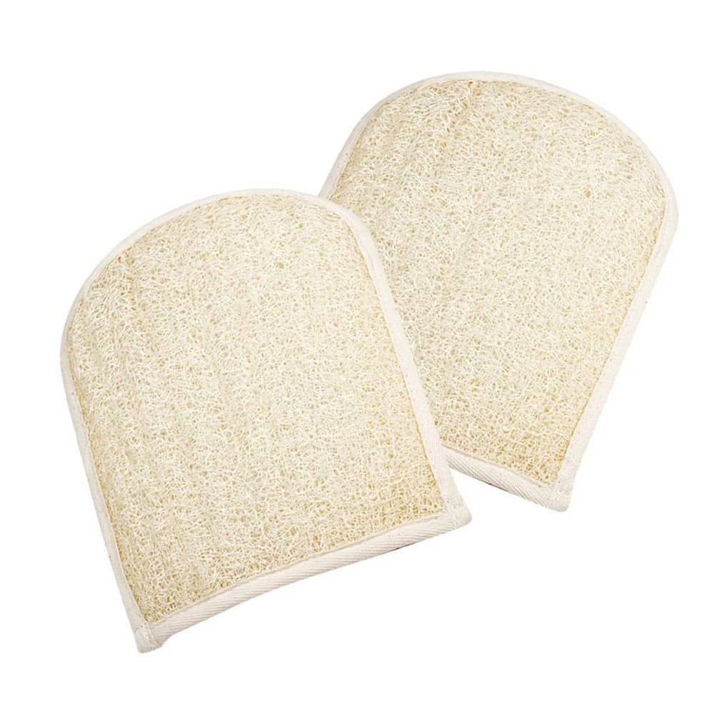 Angoily 2 pcs Double-sided Loofah Exfoliating Gloves Body Scrubber for Adults Skin-friendly Bath Mitts with Deep Cleansing Function Lightweight Shower Scrubber for Women and Men