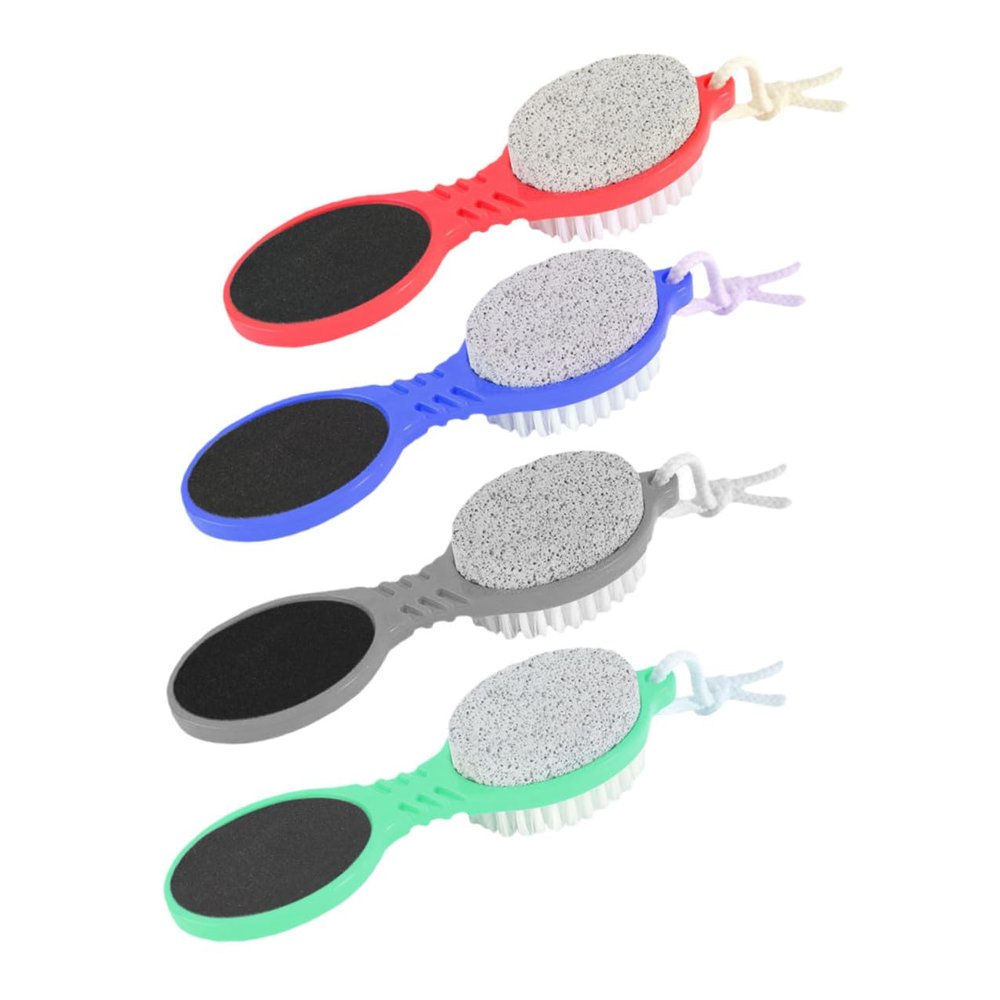 CIMAXIC 4Pcs Foot File Callus Remover Multi-Color Volcanic Stone Pedicure Tool for Dead Skin Removal Reusable Handheld Foot Scrubber Brush Safe Natural Pumice for Smooth