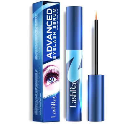 Advanced Lash Serum for Eyelash Growth: LashRay Renewing Eyelash Serum, Peptide-Infused Lash Enhancing Treatment to Grow Longer Thicker Natural Lashes for Women, 0.1 oz