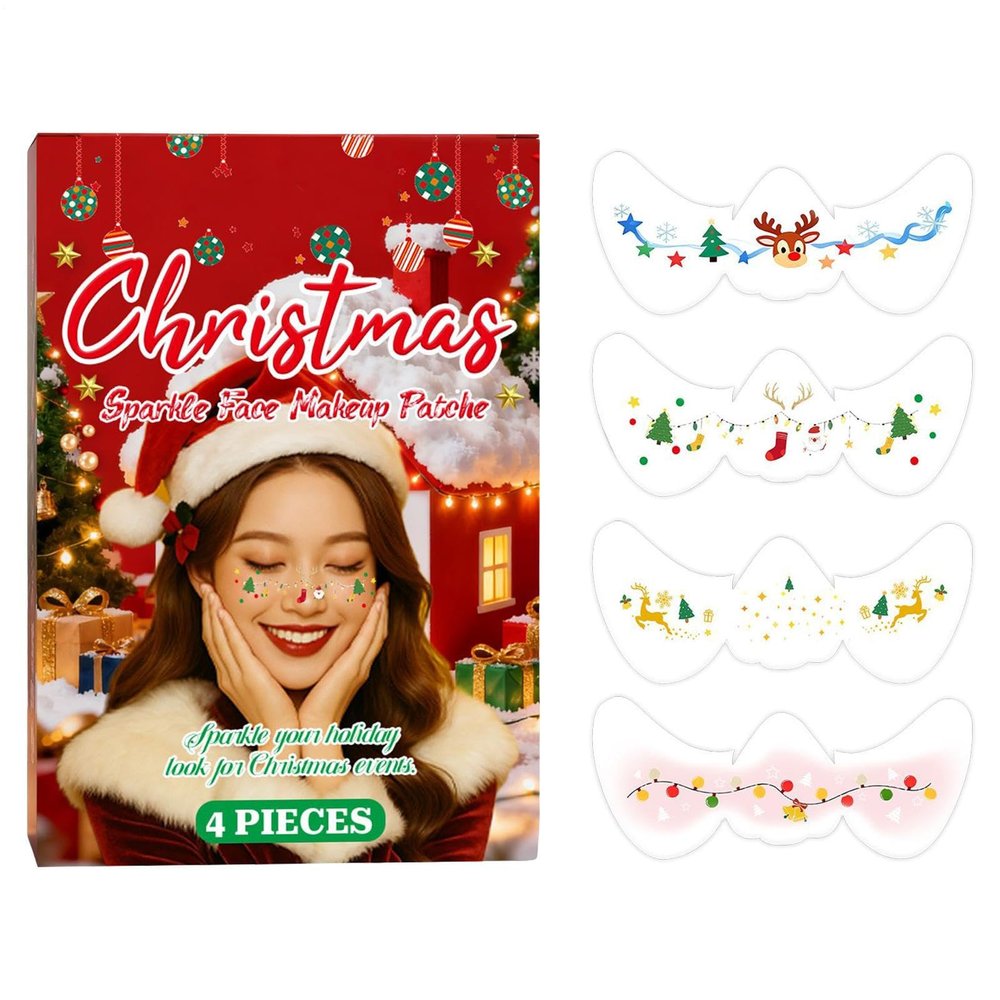 8pcs Face Freckles Glitter, Cute Sparkly Christmas, Women Glitter Fake Freckle Patches for Girls Teens Holiday Party Festival Cosplay Celebration Event Masquerade