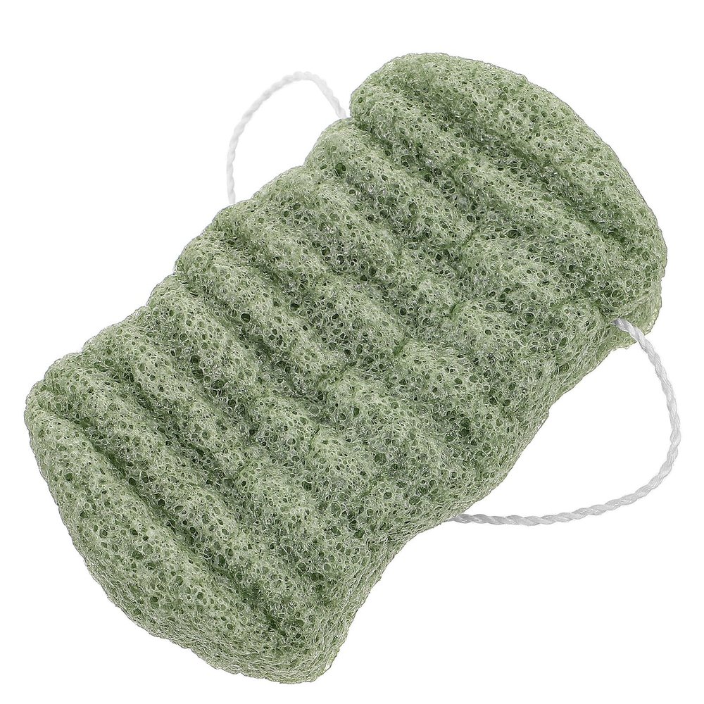 Angoily Soft Konjac Bath Sponge with Ergonomic Handle for Deep Cleansing and Exfoliating Luxurious Foam Shower Scrubber for Boy Girl Adults and Pool Use Green Body Brush for Skin Renewal