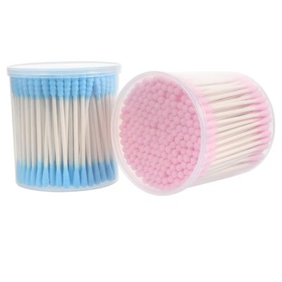 Angoily 400Pcs Double-ended Cotton Swabs for Makeup and Eyelash Cleaning Gentle Cotton Sticks with Spiral and Round Tips Suitable for Adults and Practical Daily Use