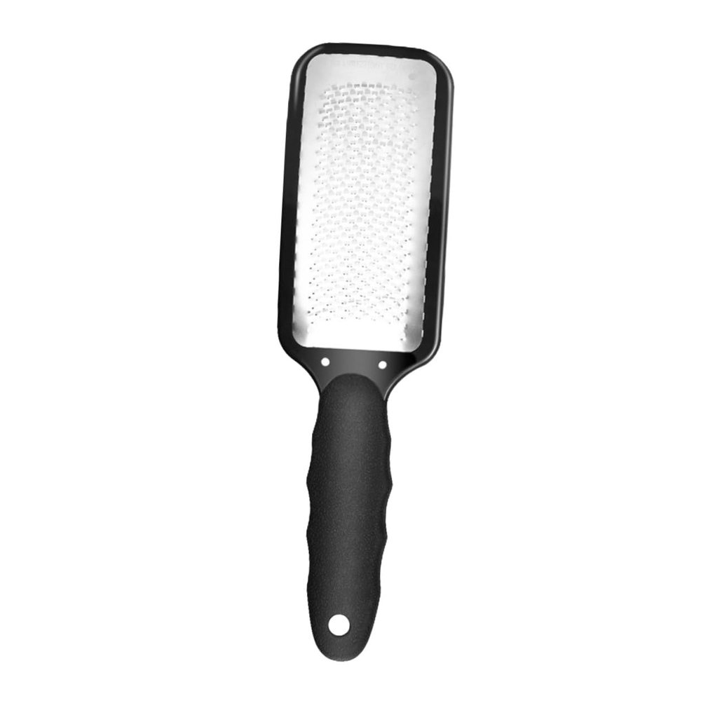LOORGVEL Professional Stainless Steel Foot File Pedicure Callus Remover for Dry Hard Skin Exfoliating Scrub Tool Personal Foot Care Accessory Portable Black