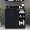 CNPOP Shampoo Backwash Station with ABS Bowl and Storage Cabinet for Salons, Classic Modern Salon Sink Station with Faucet & Hose, Waterproof MDF Beauty Equipment for Spa Barber Shop view 1