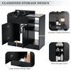 CNPOP Shampoo Backwash Station with ABS Bowl and Storage Cabinet for Salons, Classic Modern Salon Sink Station with Faucet & Hose, Waterproof MDF Beauty Equipment for Spa Barber Shop view 3