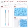 HAKIDZEL 400Pcs Double-ended Cosmetic Cotton Swabs with Pointed and Rounded Tips for Makeup Eyelash Extension Removal and Touch-up Cotton Sticks for Women Blue Pink Paper Sticks view 4