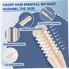 4PCS Manual Nasal Hair Cutter for Women & Men, Beige 2-in-1 Trimmer with Rotating Blades and Ear Spoon. view 3