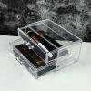 2 Drawer Transparent Acrylic Makeup Storage Box Clear Cosmetic Organizer Desk Jewelry Vanity Display Box for Dressers Countertops Made of Acrylic 18.5x10x9cm view 3