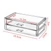 2 Drawer Transparent Acrylic Makeup Storage Box Clear Cosmetic Organizer Desk Jewelry Vanity Display Box for Dressers Countertops Made of Acrylic 18.5x10x9cm view 4