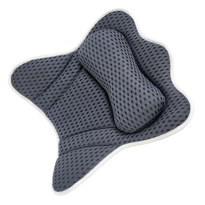 FESTFENDS Ergonomic Bath Tub Head Pillow with Suction Cups for Neck Support Breathable Spa Bathtub Cushion Quick-Dry Wing Shape for Relaxing Soaking and Massage Sessions
