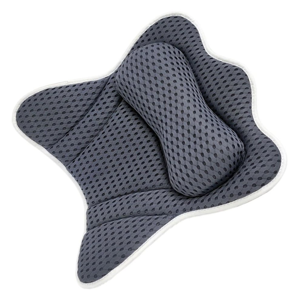 FESTFENDS Ergonomic Bath Tub Head Pillow with Suction Cups for Neck Support Breathable Spa Bathtub Cushion Quick-Dry Wing Shape for Relaxing Soaking and Massage Sessions