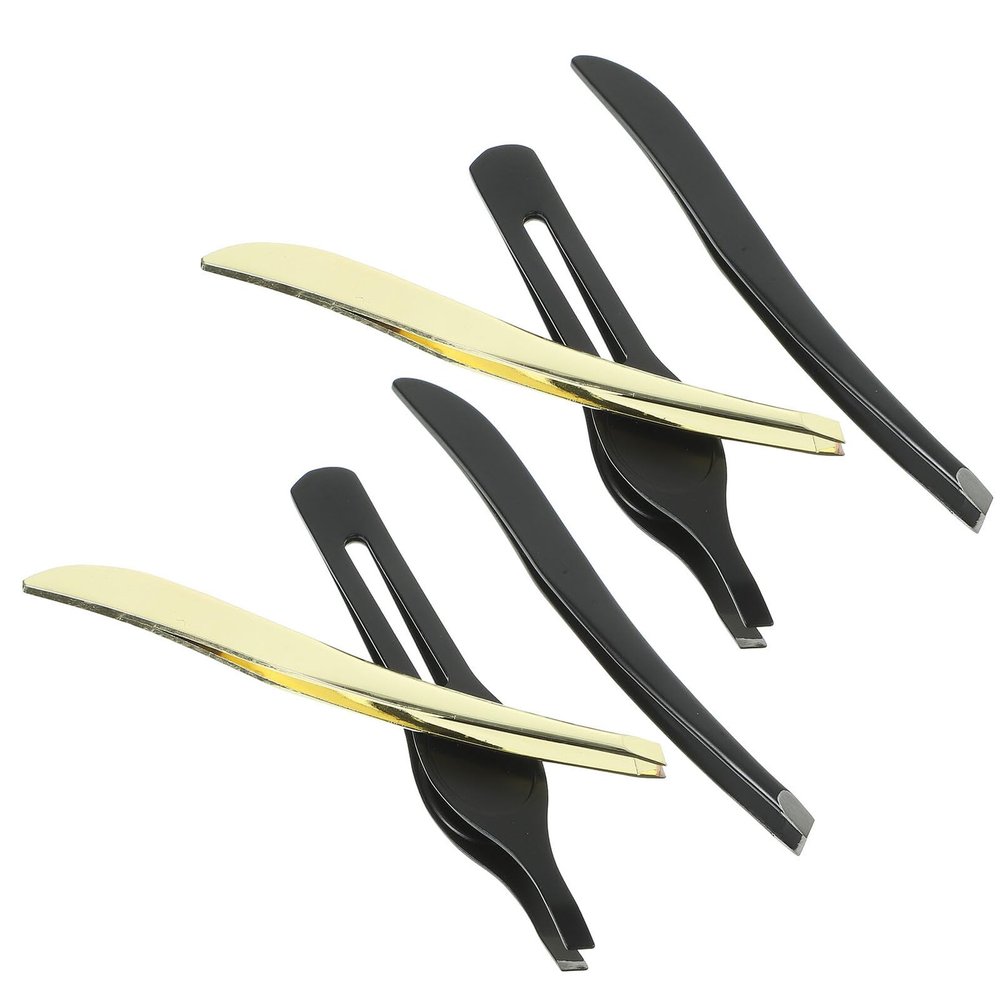 Cabilock Stainless Steel Eyebrow Tweezers Mini Clip Makeup Tool for Women Portable Precise Hair Removal with Ergonomic Handle Black