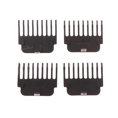 2/4Pcs Hair Clipper Guards Guide Combs Kit Trimmer Cutting Guides Styling Tools Attachment Compatible 1.5Mm 2Mm 3Mm 4Mm 6Mm 9Mm Easy Install(4PCS Black)