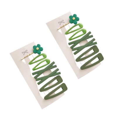 14Pcs Sweet Flower Women Girl Barrette Bobby Pin Hairpin Hair Clips Clips and Barrettes Decoration Elegant Gifts Hair Clips (Green)