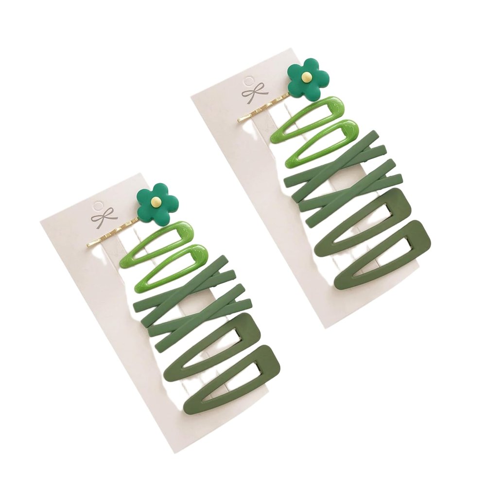 14Pcs Sweet Flower Women Girl Barrette Bobby Pin Hairpin Hair Clips Clips and Barrettes Decoration Elegant Gifts Hair Clips (Green)