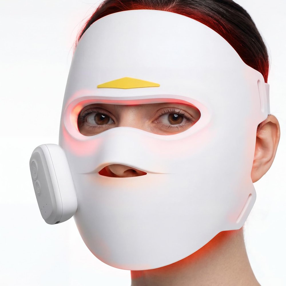 DZAVOK 4D Red Light Therapy Mask for Face - 336 LEDs 4 Modes with 850nm NIR