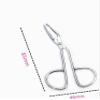 2Pcs Red yebrow Tweezer Stainless Steel Scissors Shaped Tweezers Slant Tip Tweezers Clip Hair Tweezer Beauty Tool for Women Girl Shave and Hair Removal view 2