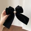 Bow hair clip, pearl palace style hair accessory view 1