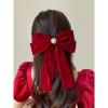 Bow hair clip, pearl palace style hair accessory view 2