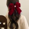 Bow hair clip, pearl palace style hair accessory view 3