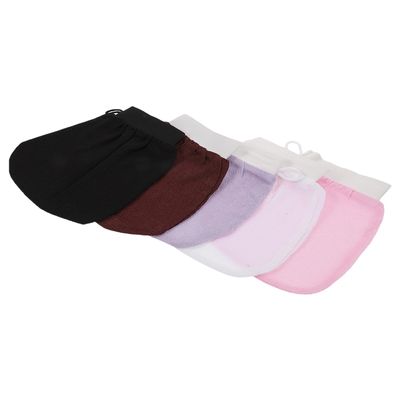 GALPADA 5pcs Dual-sided Exfoliating Body Scrub Mitt Polyester Fiber Shower Gloves for Deep Dead Skin Removal Ergonomic Grip for Easy Back Scrubbing Sand Texture for Sensitive Skin Care