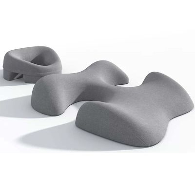 Face Down Massage Pillow, Face Down Pillow for Sleeping with Non-Slip Bottom, Home Head Cushion and Chest Cushion for SPA, Sleep (Light Gray)