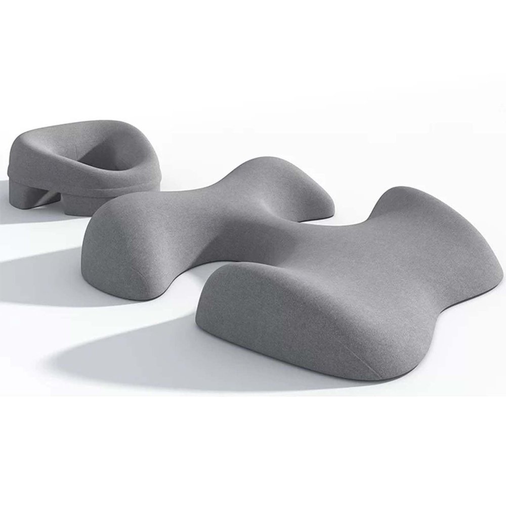 Face Down Massage Pillow, Face Down Pillow for Sleeping with Non-Slip Bottom, Home Head Cushion and Chest Cushion for SPA, Sleep (Light Gray)
